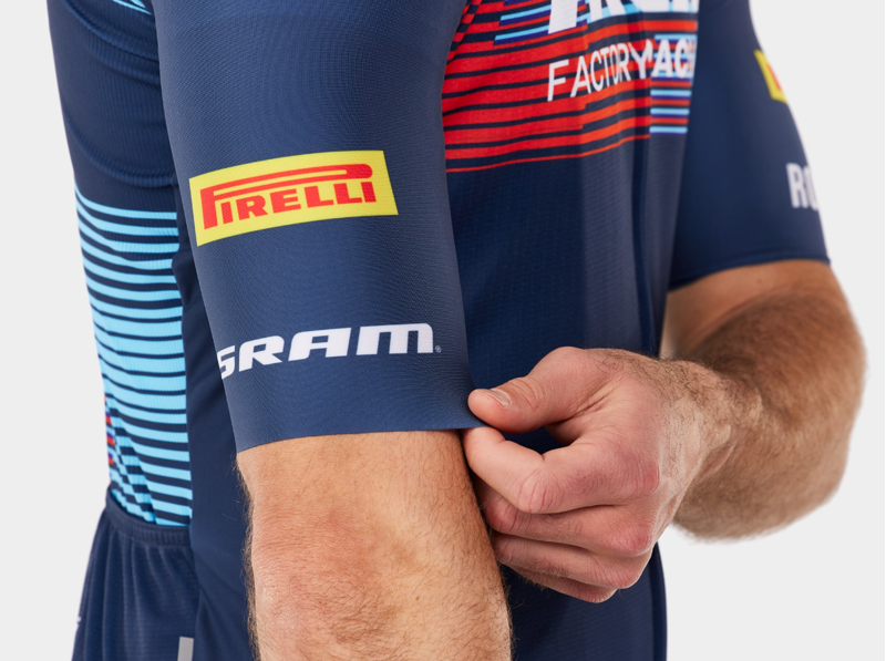 Trek Santini Factory Racing Team Replica Short Sleeve Jersey in Blue-3
